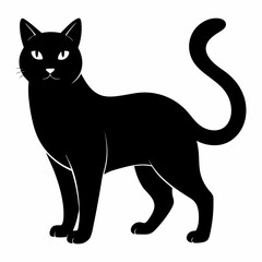 Cat silhouette, black silhouette cat full body, cat silhouette icon	
