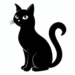 Cat silhouette, black silhouette cat full body, cat silhouette icon	
