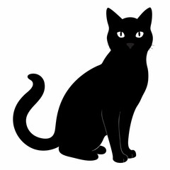 Cat silhouette, black silhouette cat full body, cat silhouette icon	
