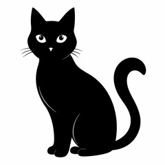 Cat silhouette, black silhouette cat full body, cat silhouette icon	
