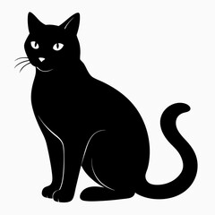 Cat silhouette, black silhouette cat full body, cat silhouette icon	

