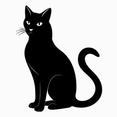 Cat silhouette, black silhouette cat full body, cat silhouette icon	
