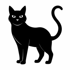 Cat silhouette, black silhouette cat full body, cat silhouette icon	
