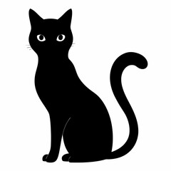 Cat silhouette, black silhouette cat full body, cat silhouette icon	
