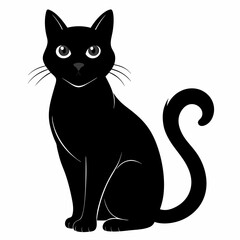 Cat silhouette, black silhouette cat full body, cat silhouette icon	
