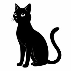 Cat silhouette, black silhouette cat full body, cat silhouette icon	

