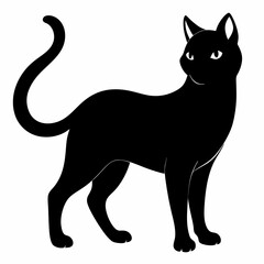 Cat silhouette, black silhouette cat full body, cat silhouette icon	
