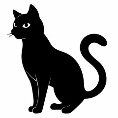 Cat silhouette, black silhouette cat full body, cat silhouette icon	

