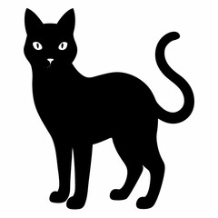 Cat silhouette, black silhouette cat full body, cat silhouette icon	
