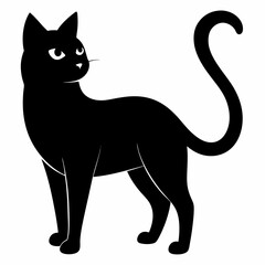 Cat silhouette, black silhouette cat full body, cat silhouette icon	
