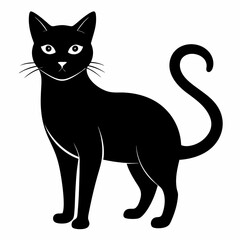 Obraz premium Cat silhouette, black silhouette cat full body, cat silhouette icon 