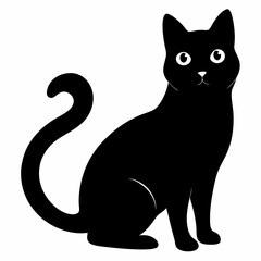 Cat silhouette, black silhouette cat full body, cat silhouette icon	
