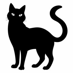 Cat silhouette, black silhouette cat full body, cat silhouette icon	
