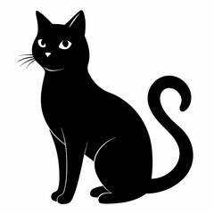 Cat silhouette, black silhouette cat full body, cat silhouette icon	
