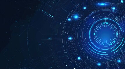 Obraz premium Abstract Blue and Black Digital Circuitry