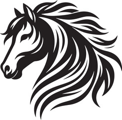 a horse head illustration vector art