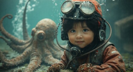  Kid Vintage Diving Gear