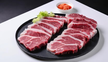 Fototapeta premium Deliciously marbled beef ready for the grill