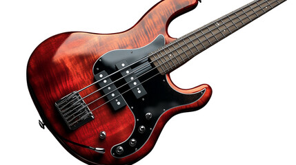 Naklejka premium Bass guitar on transparent background