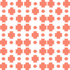 Coral Crosses: A delightful and minimalistic pattern featuring coral crosses and circles on a white background. perfect for adding a touch of modern and geometric charm to your designs. 