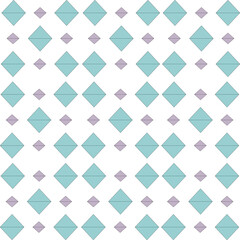 Aqua and Lilac Diamond Pattern: A minimalist, seamless pattern featuring a delicate repeat of aqua blue diamonds with a subtle lilac diamond accent. This geometric design is perfect for adding a touch