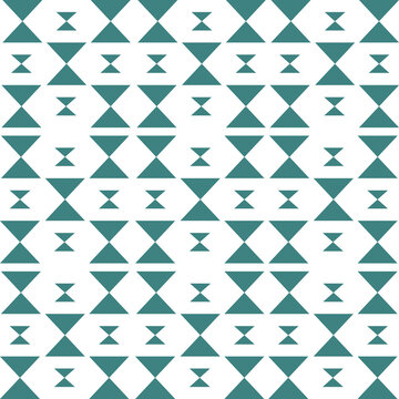 Teal Hourglass Symphony: A mesmerizing geometric pattern of teal hourglasses dances across a clean white backdrop, perfect for adding a touch of modern elegance to your designs. 