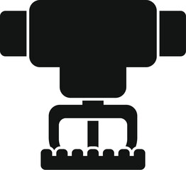 Simple vector icon of a fire sprinkler system used in buildings for fire suppression