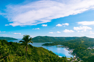 Overlooking the tropical islands along the Romblon Bay. Romblon, Philippines