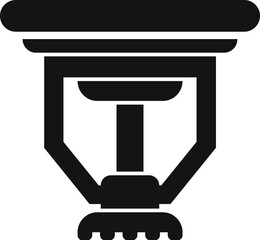 Fire sprinkler hanging from ceiling protecting building from fire