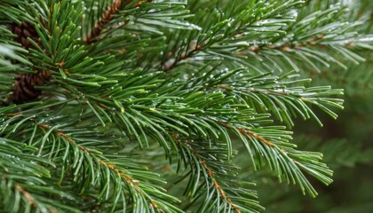 Naklejka premium Vibrant Evergreen Tree Branches