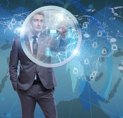 Man in social networks concept