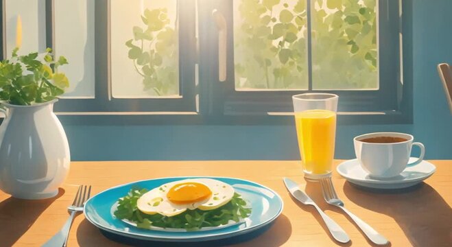 breakfast menu boiled eggs on the table