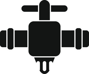 Black silhouette of a water valve, controlling the flow of water in a plumbing system