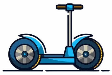 Fototapeta premium Blue Electric Self-Balancing Scooter with Yellow Tires