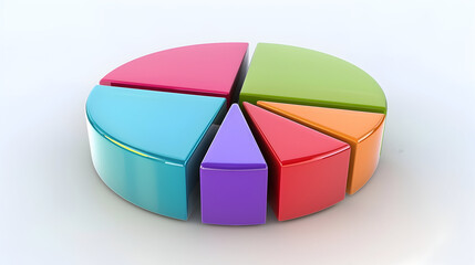 3D financial performance pie chart results