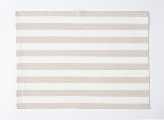 ランチョンマット_ボーダー_ベージュと白_0130