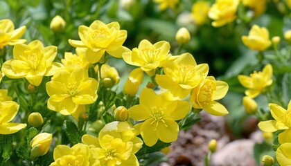 Obraz premium Bright and cheerful yellow flowers in bloom