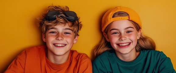 Young Streamer Boy And Influencer Girl Playing Video Games, Excitement In Every Click