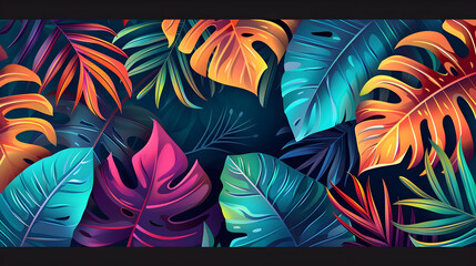 colorful tropical leaf background vector