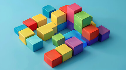 Constructor from colored blocks with shadows.