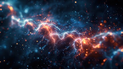 Naklejka premium Cognitive Computing: AI Brain Processing Infinite Data Streams with Copy Space