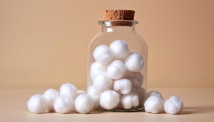  Elegant simplicity  A jar of pristine white cotton balls