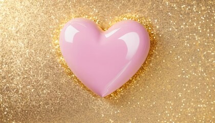 Fototapeta premium Love shines brightly on a golden backdrop
