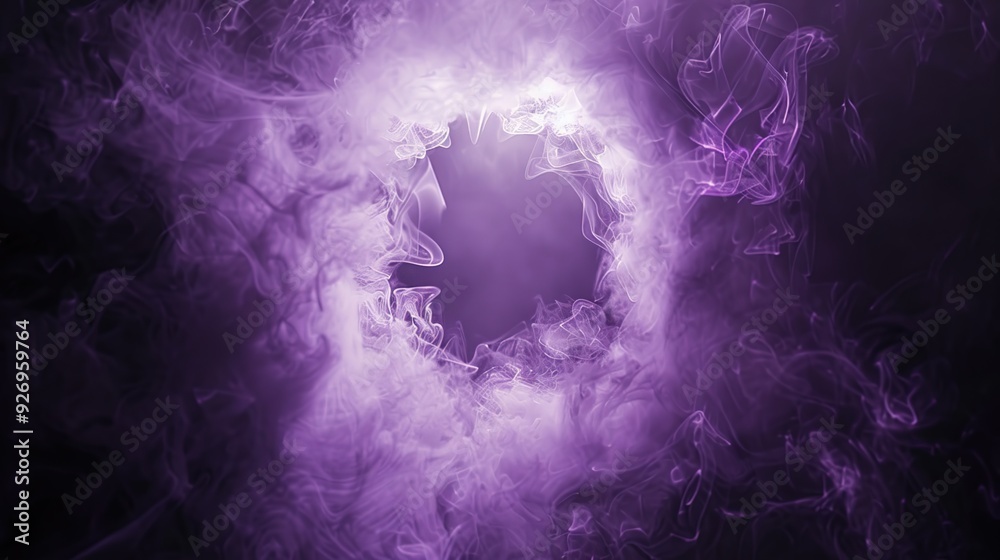 Wall mural A swirling purple mist forming a circular shape, creating a mystical and ethereal atmosphere.