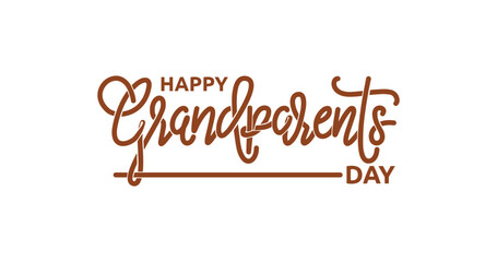 Happy Grandparents Day handwritten text design. Great for Heartwarming Family, Greeting cards, and Social Media Posts. Celebrate Grandparents with Elegance