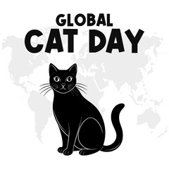 Global Cat Day Vector Creative and Adorable Design for Cat Lovers