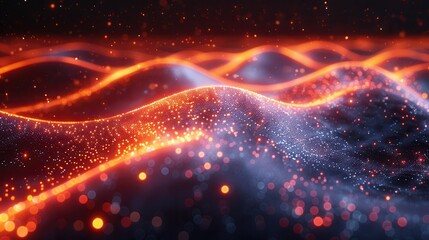 Quantum Computer Operating with Entangled Particles and Waves - Abstract Technology Concept for Text Space