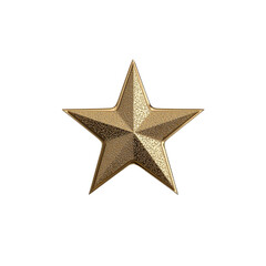 Obraz premium Gold metallic star shape on black background. Festive, holiday, celebration or decorative design element.