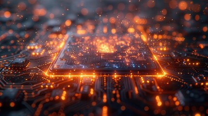 Quantum Processor Technology - Blank Space for Text Template
