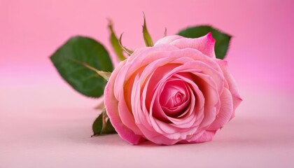  Pretty in pink  A single rose in bloom